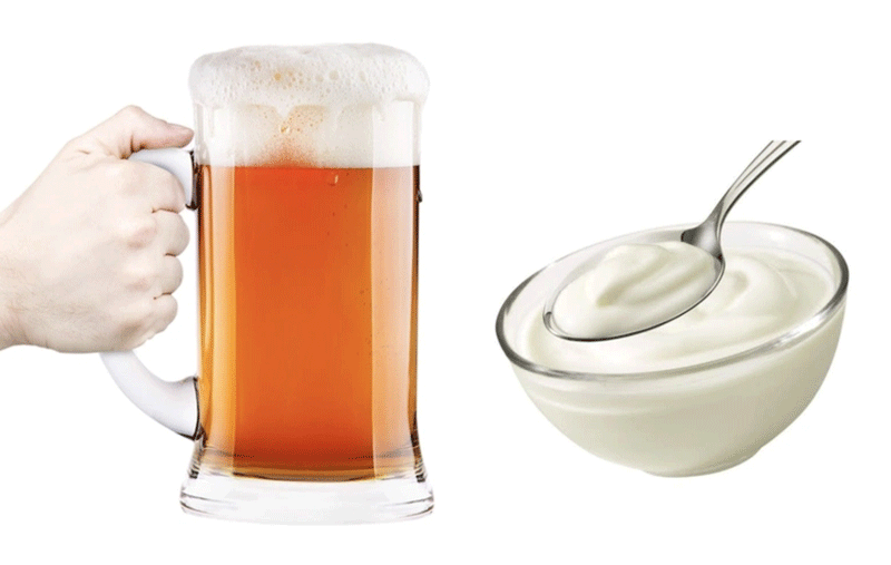 cách trị gàu bằng bia và sữa chua